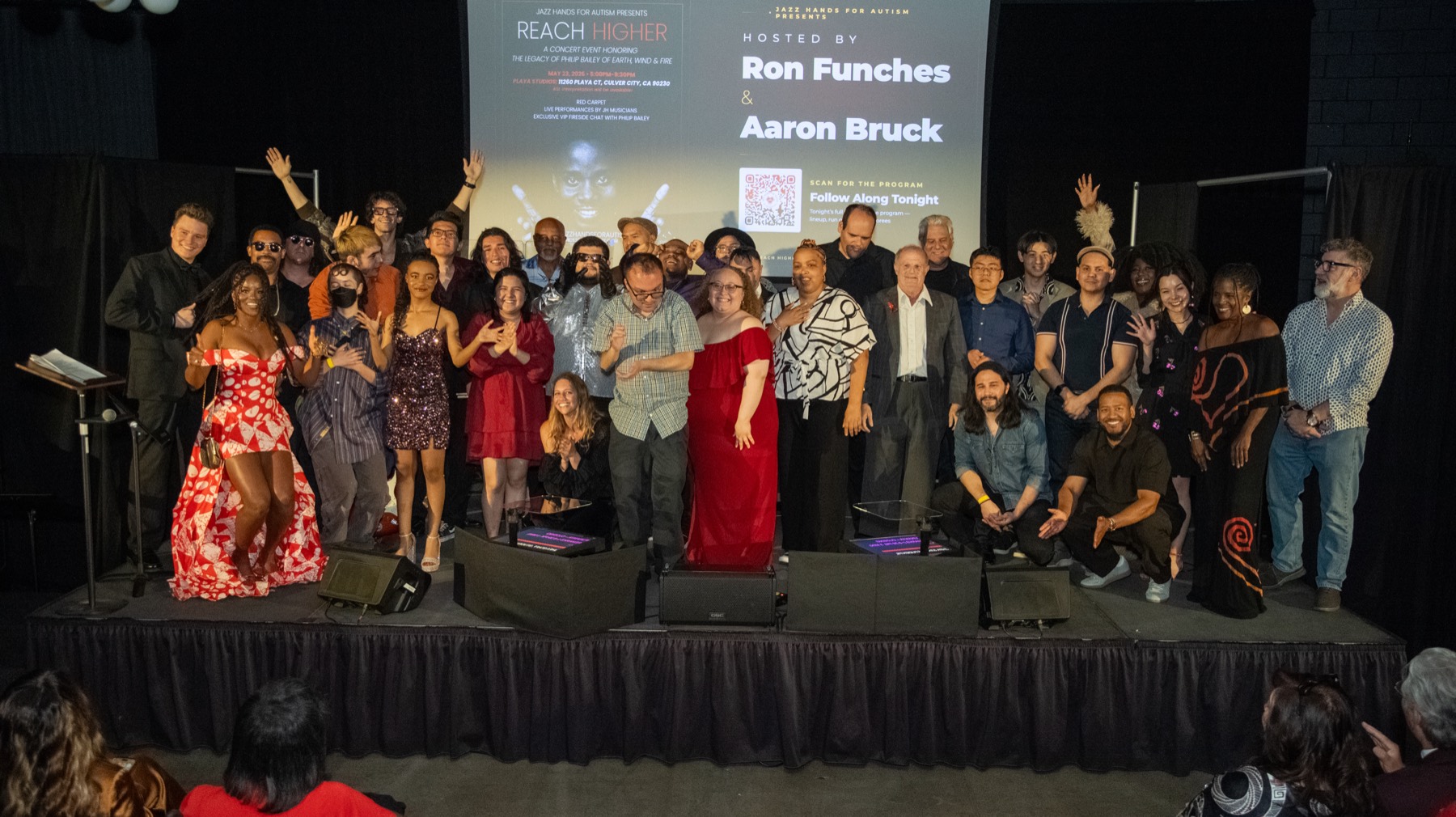 The full company of the 25th Jazz Hands Concert at Playa Studios in Culver City