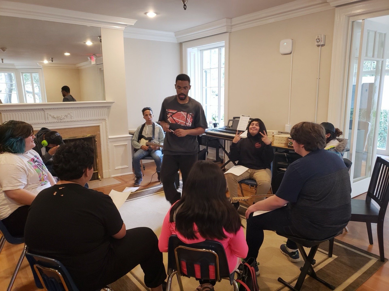 A young musician in a Junior Academy lesson