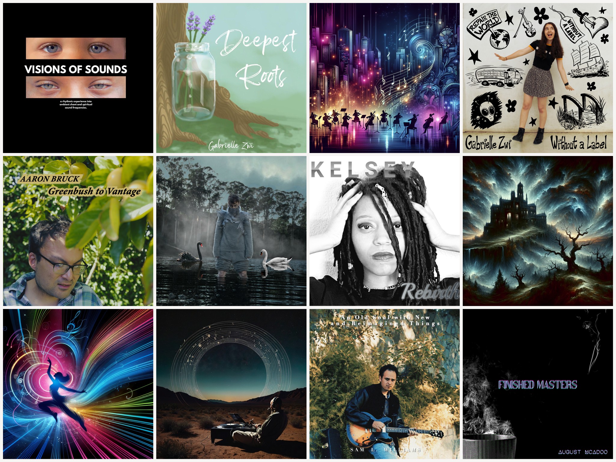 A collage of album covers from the Jazz Hands Music Library